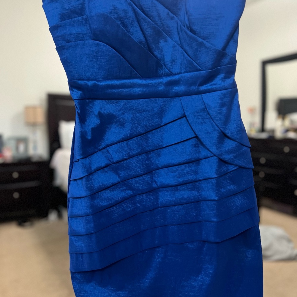 Elegant Blue Satin Dress